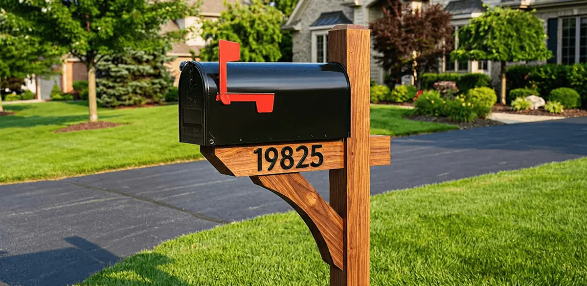 New mailbox installation with post and address number for a home in Saint Louis, MO