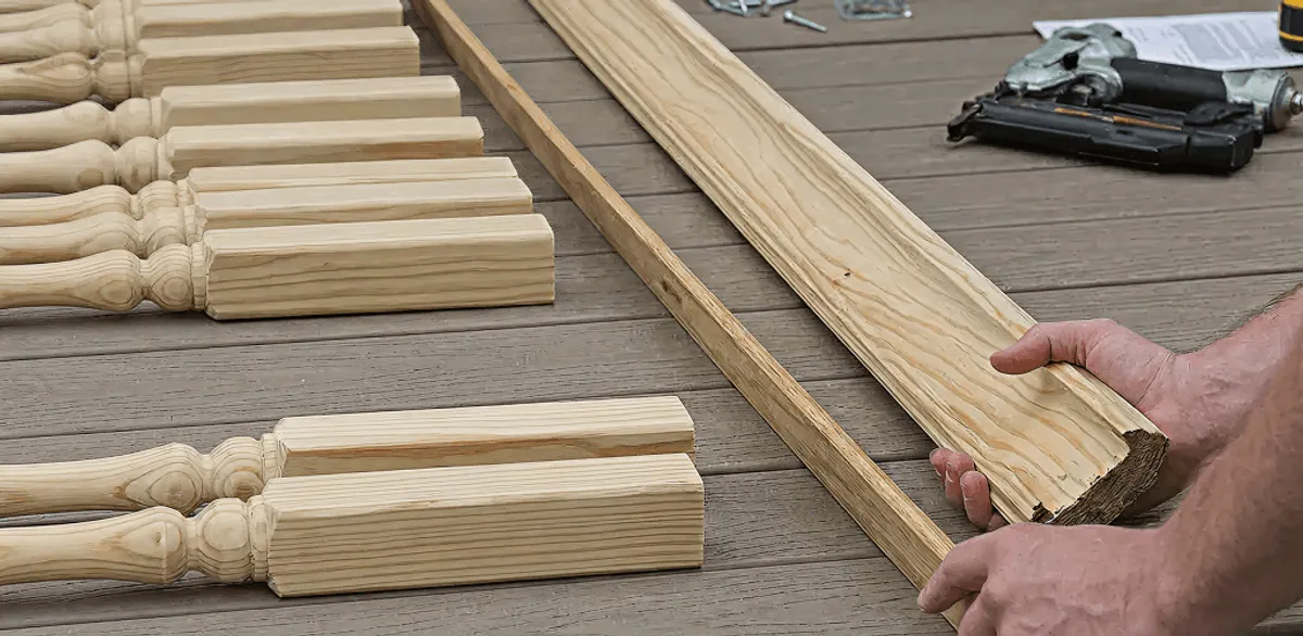 Handrail installation materials and wood components for stair rail work in Saint Louis, MO